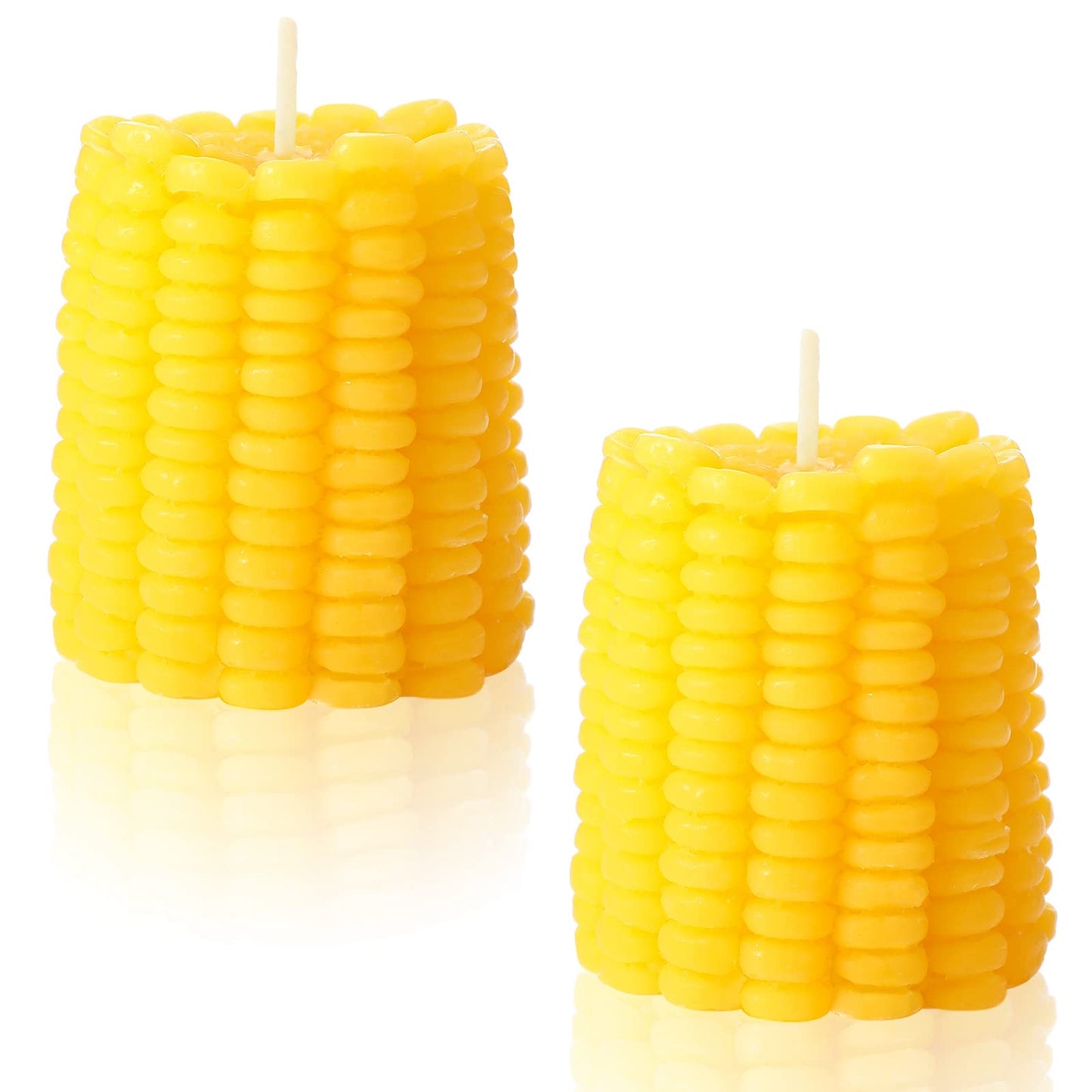 Coume 2 Pieces Corn Candle Decorations Corn Themed Party Decorations for Birthday Party Home Table Office, Bluebell Fragrance