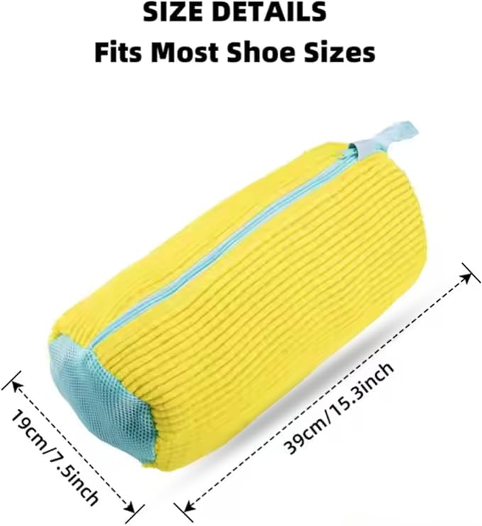 Shoe Washing Bags (2-Pack) – 360° Clean Protection for Sneakers & Delicates, Reusable Mesh Laundry Bags with Hidden Zipper for Washer & Dryer.