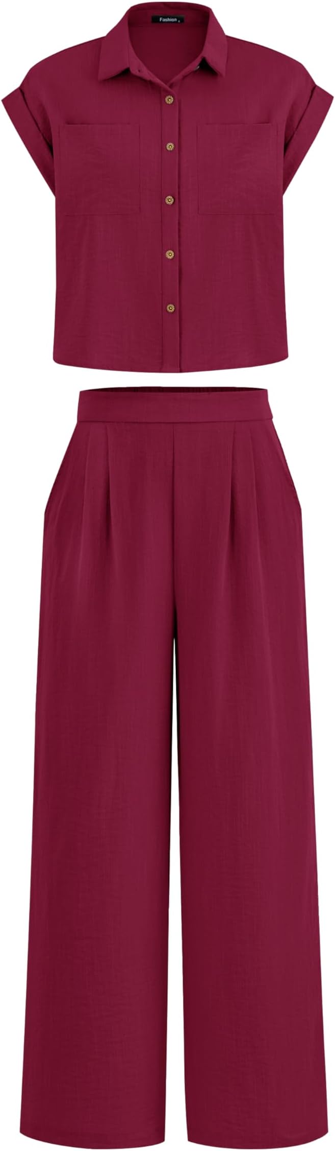 PRETTYGARDEN Womens 2 Piece sets Summer Cap Sleeve Tops Palazzo Pants Dressy Casual Vacation Travel Outfits Tracksuits