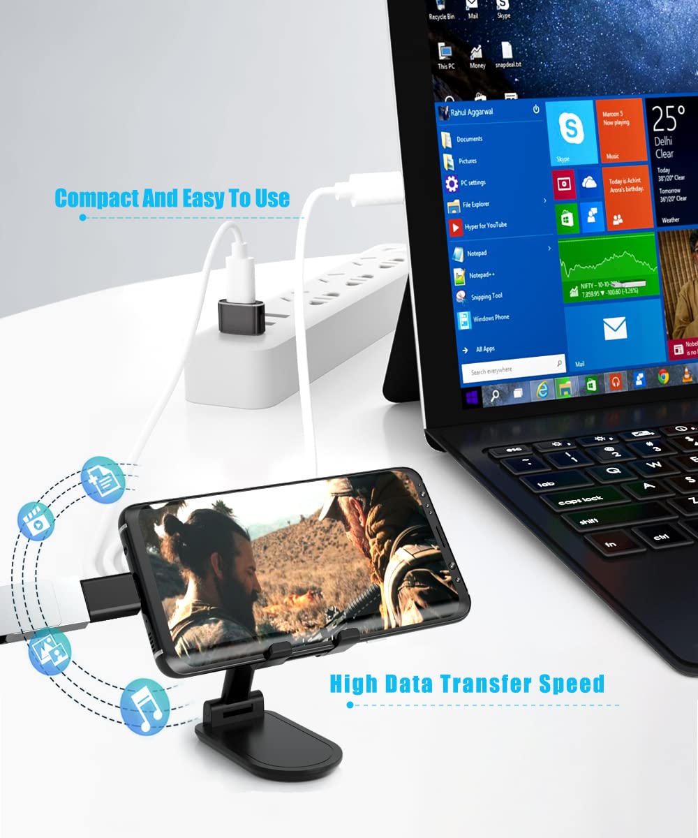 Elebase 4Pack Usb To Usb C Adapter With Type C Male To 3.0 Female Adaptor,Thunderbolt 4 To Usba Otg Converter Block Plug For Iph