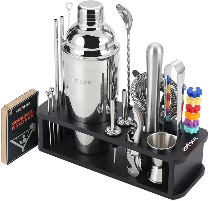HMYBAR® 22-pc Cocktail Shaker Set(24oz/700ml) | Mixology Bartender Kit | Bar Tool Set | Martini Making Set with 39-Recipe ...