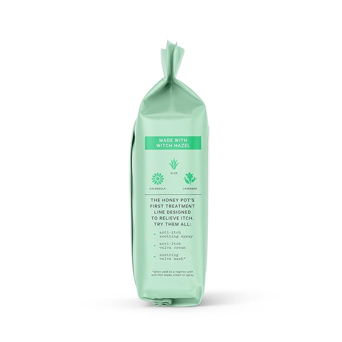 The Honey Pot Company - Anti-Itch Soothing Feminine Wipes - At Home or On the Go Medicated for Temporary Relief of Itching and Discomfort - Maximum Strength - 30 ct.