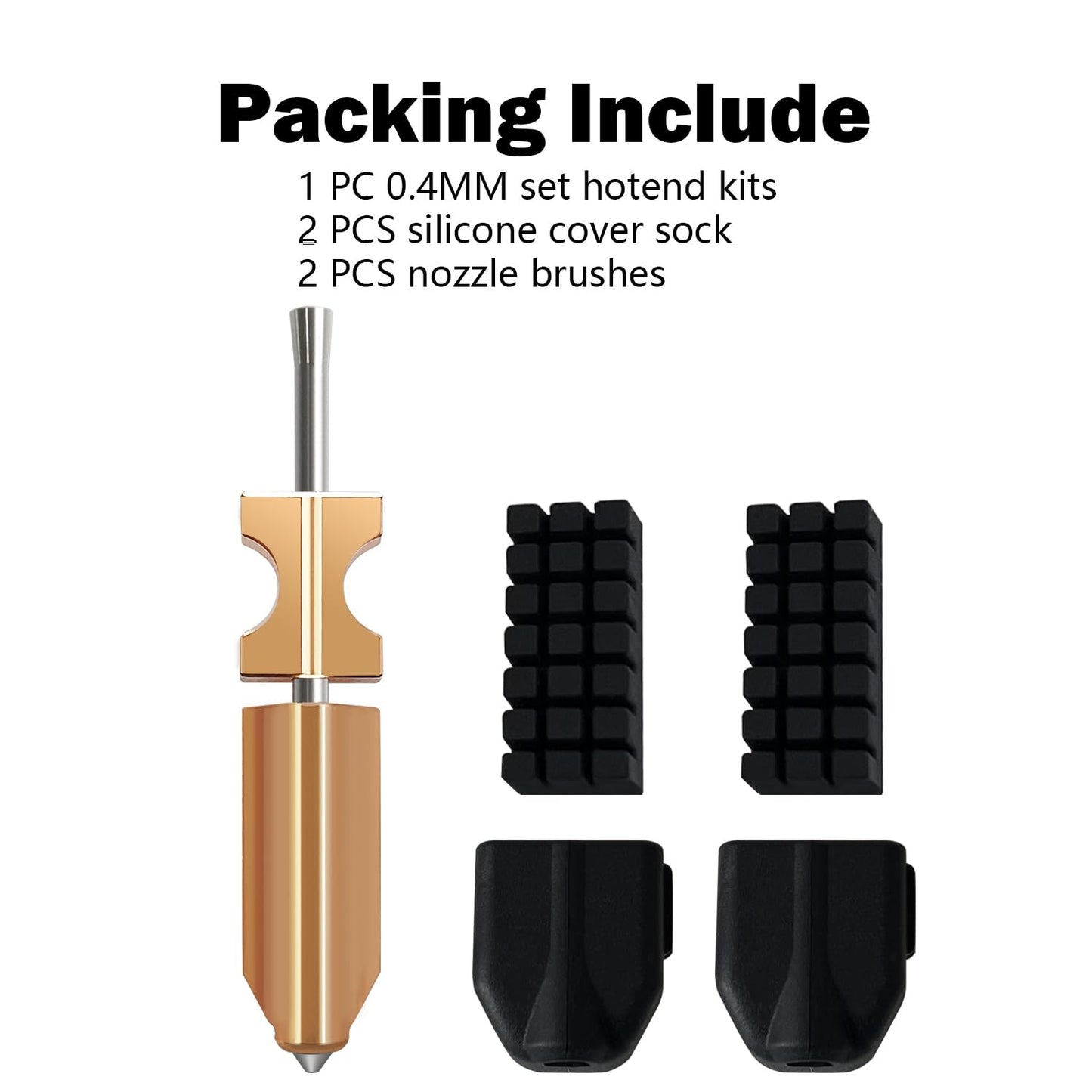 HzdaDeve Upgraded 0.4MM Hotend Kit for Flashforge AD5X Quick-Detachable Nozzle Extruder Quick Release Nozzle Heater Block Throat Tube with 2PK Silicone Cover and 2PK Nozzle Brush 3D Printer Accessory
