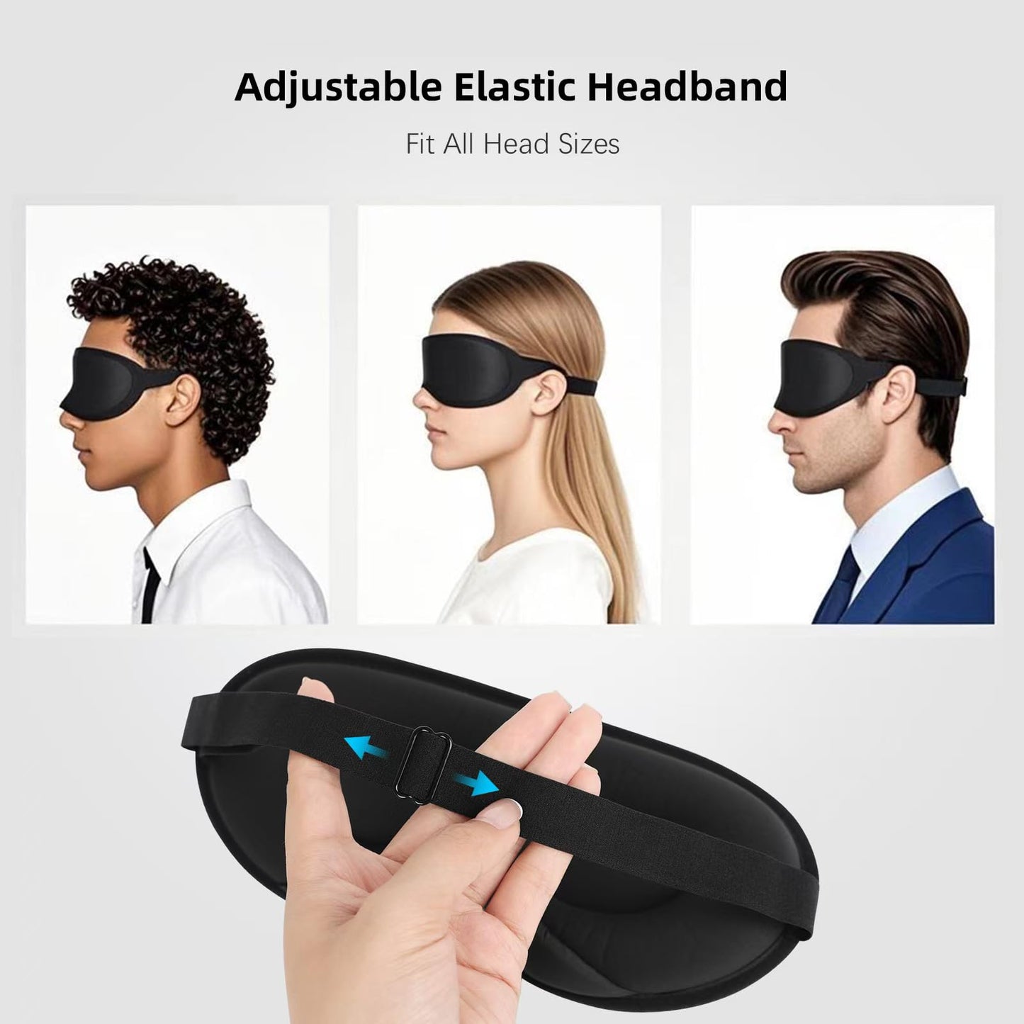 ANPKEC Sleep Mask,3D Contoured Sleeping Mask,99% Light Blocking Eye Mask, Zero Eye Pressure Cup Blindfold for Men Women, with Adjustable Strap for Sleeping, Yoga,Traveling(Black)