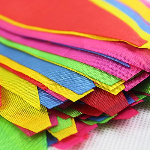 Novelty Place 100 Feet Pennant Banner - 75 Multicolor Bunting Flags (7x11 Inches) - Birthday Party Grand Opening Christmas...