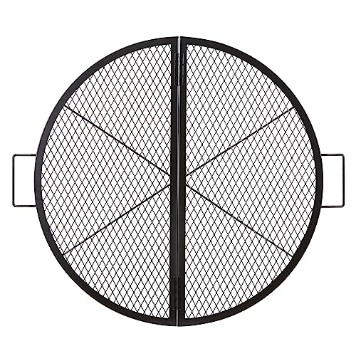 VEVOR X-Marks Fire Pit Grill Grate, Foldable Round Cooking Grate, Heavy Duty Steel Campfire BBQ Grill Grid with Handle and...