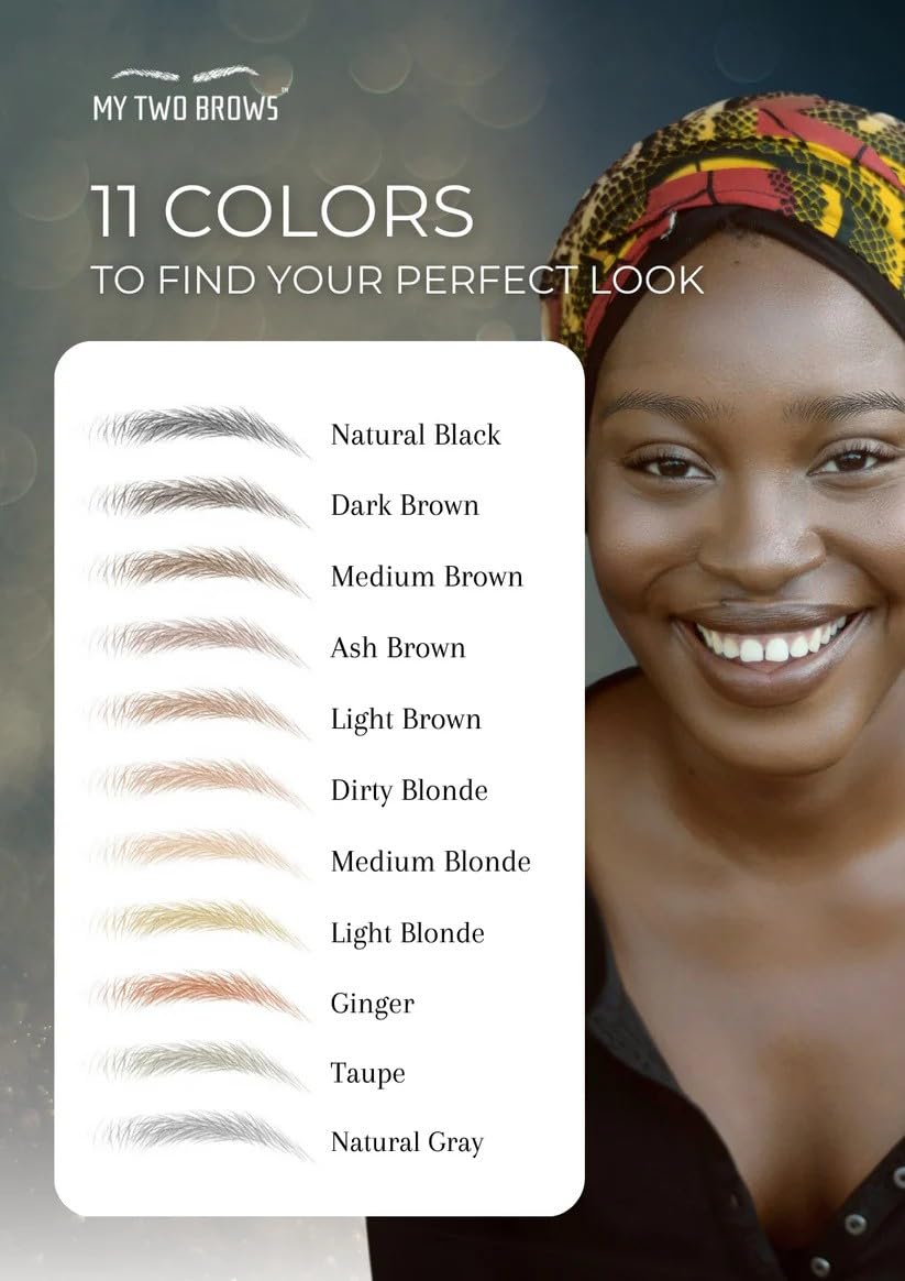 (10 pairs) Medium Brown Temporary Eyebrow Tattoo - Small Size - Waterproof & Smudgeproof - Everyday Brow Style Eyebrow Stickers - Sheet Lasts up to 30 Days - Won't Work on Existing Brows