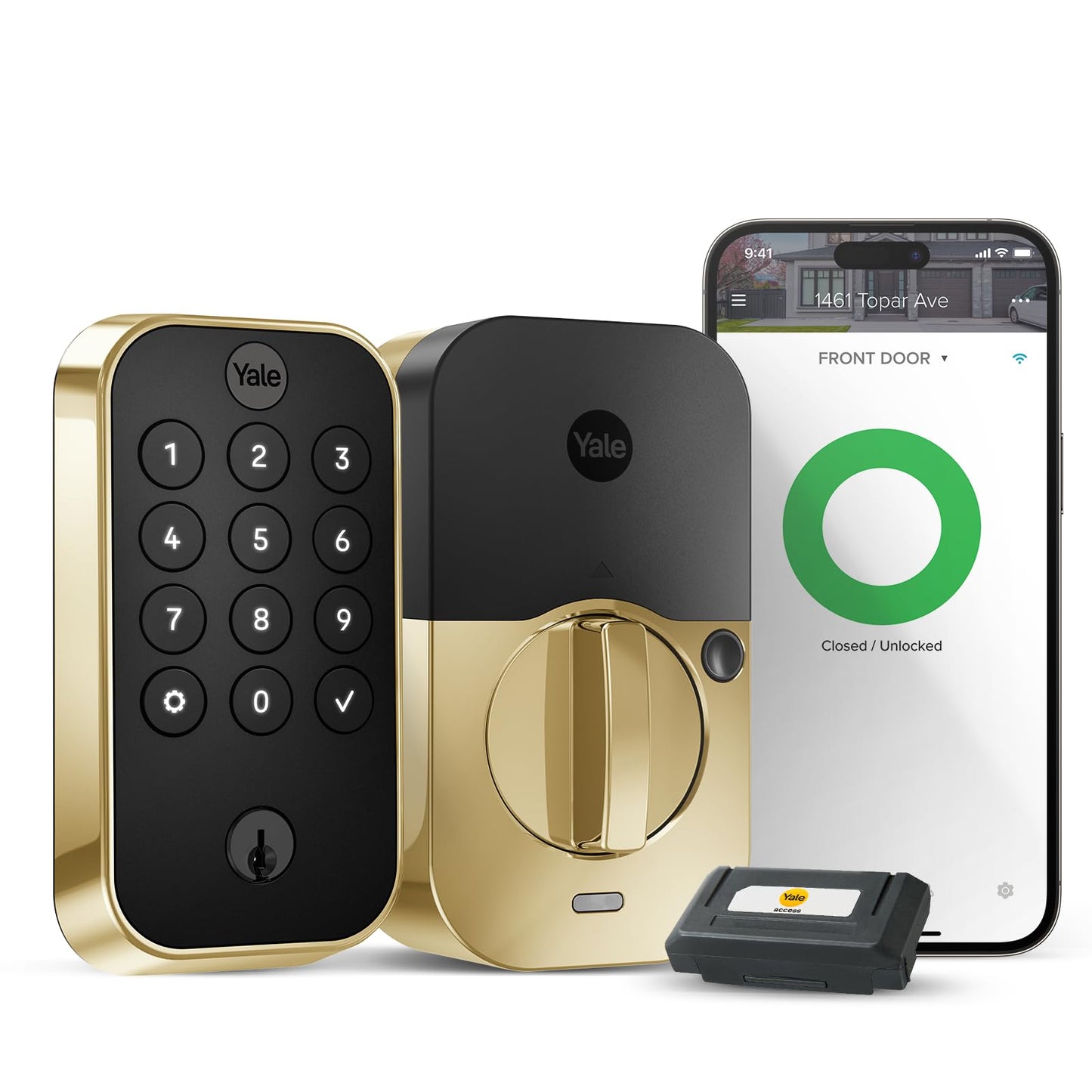 Yale Assure Lock 2 Keyless Entry Smart Deadbolt with Wi-Fi - Lifetime Brass Electronic Door Lock with Keypad, Code Entry, Remote Access & Backup Key - Secure Smart Home Deadbolt, YRD410-WF1-P05