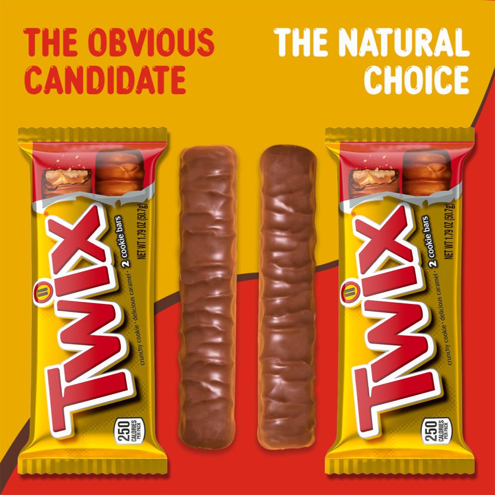 TWIX Bulk Chocolate Candy Individually Wrapped, Full Size, Caramel Chocolate Cookie Candy Bar, Perfect for Snacks, Parites, Goodie Bags, Holidays 36-Count Box