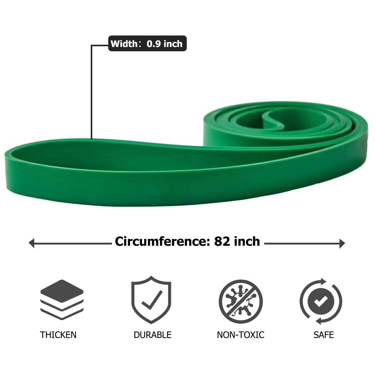 Pull Up Bands, Resistance Bands, Pull Up Assistance Band Exercise Bands for Men & Women Working Out, Body Stretching, Physical Therapy, Muscle Training - Green