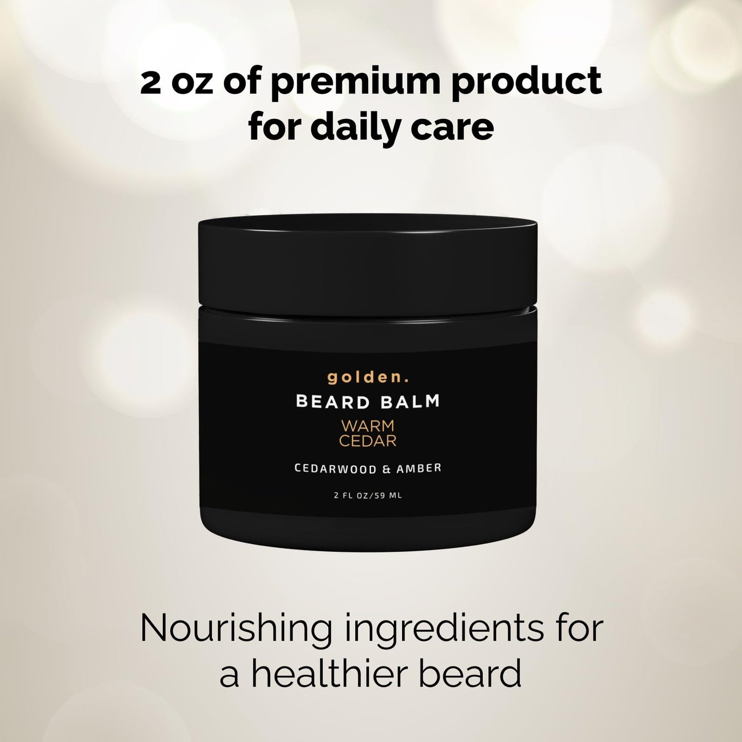 Golden Grooming Beard Balm | Unique Masculine Scent | Shea Butter for Beard Growth | Tames, Moisturizes & Styles - Warm Cedar, 2