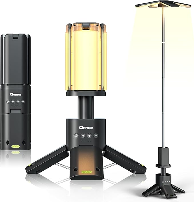 Clemas Telescopic Camping Lights Rechargeable 14000 mAh Led Multifunction Magnetic Lanterns Job Site Lighting Cordless Dim...
