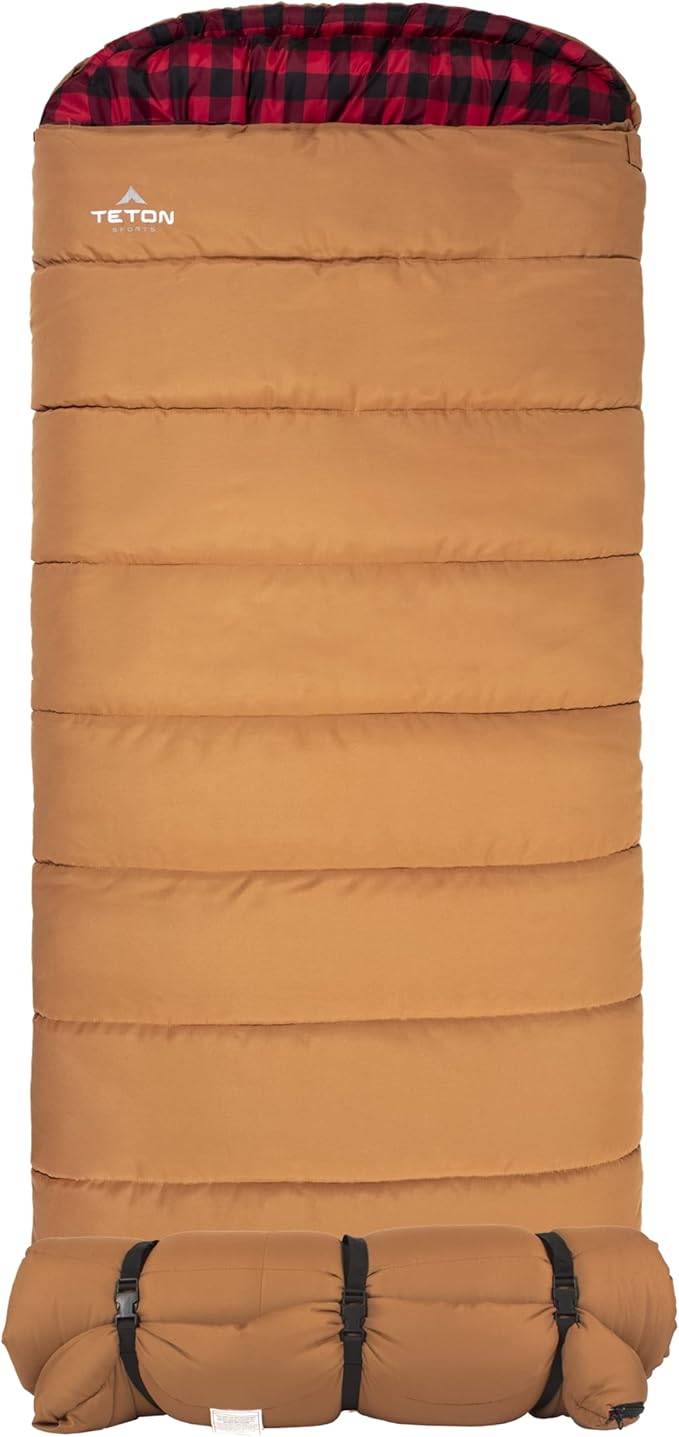 TETON Sports Deer Hunter Sleeping Bag, Warm and Comfortable Camping Sleeping Bag, Teton Tough Canvas Shell for Camping, Hu...