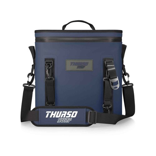 THURSO SURF Soft Cooler 24 Can Portable Ice Cooler Bag — 48 hr Insulation Leakproof & Airtight Waterproof Zipper Floating Beach Cooler for Travel Camping Kayak Paddleboard (Navy)