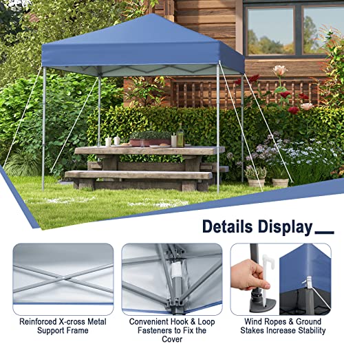 Tangkula 6.6x6.6 Ft Pop Up Canopy, 1 Person Instant Setup Canopy Tent with Center Lock, UPF 50+ Sun Protection, 8 Stakes, ...