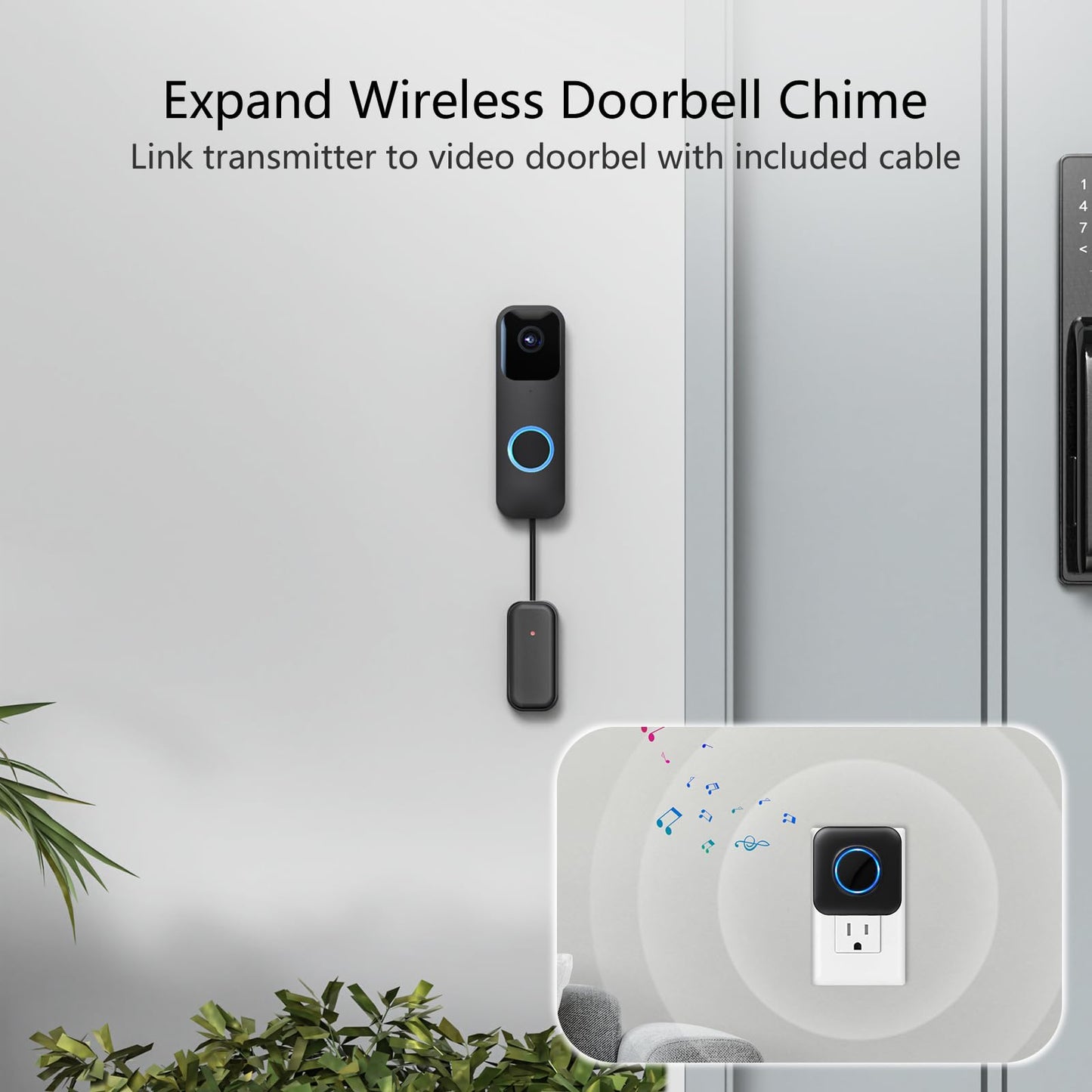 BITIWEND Wireless Doorbell Chime for Blink - Compatible with Blink Video Doorbell and Blink Video Doorbell (2nd Gen) with Wired Transmitter (1 Video Doorbell Extender 1 Receiver）