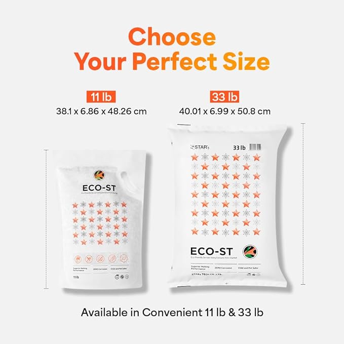 Eco-St Ice Melt Safe For Concrete - Fast Acting - Pet Safe Anti-Corrosion Snow Melt - Effective at -30℉ (11lb)