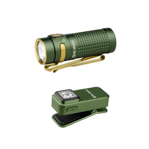 OLIGHT Baton4 Rechargeable EDC Pocket Flashlight 1300 Lumens Bundles with Oclip 300 lm Dual Sources Compact Clip Light