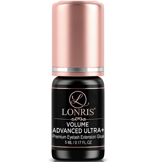 7-8 Weeks Retention/Eyelash Extension Glue Volume Advanced Ultra+ LONRIS Lash 5 ml/1-2 Sec Drying time/Maximum Bonding/Semi-Perm