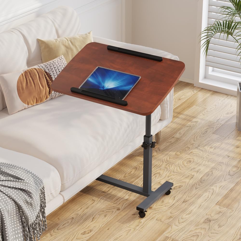 Furist Overbed Bedside Table with Wheels, Medical Hospital Bed Table, Computer Stand for Bed Side, Rolling Tray for Hospital and Home Use