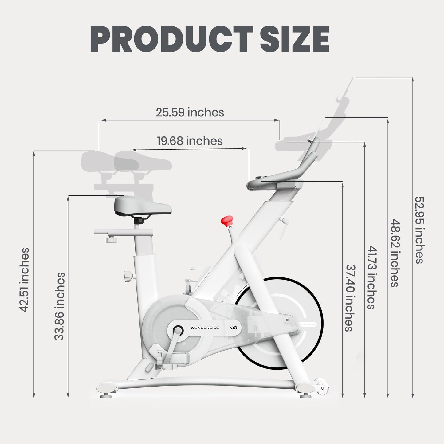 Wonder Core Exercise Bike, Wondercise Bike - 32-Level Magnetic Resistance Stationary Bike for Home Gym, Indoor Cycling with 13.2lbs Flywheel, Exclusive App, Tablet Holder, Adjustable Seat/Handlebars