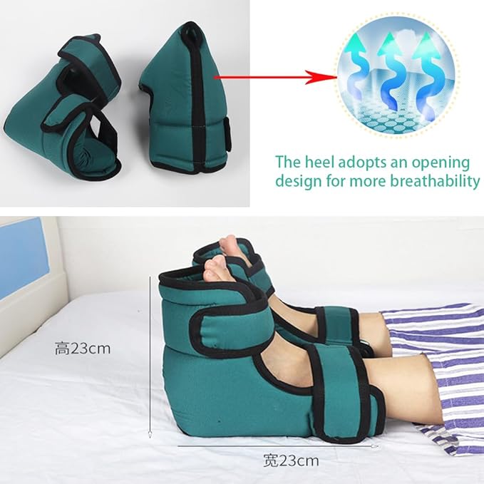 AUSTYLCO 2PCS Heel Cushion Protector Pillow to Relieve Pressure from Sores and Ulcers,Adjustable in Size,Foot Pillowfor Elderly Bedridden Pressure Ulcer Cushion Ankle Pillow for Bed,Wheelchairs