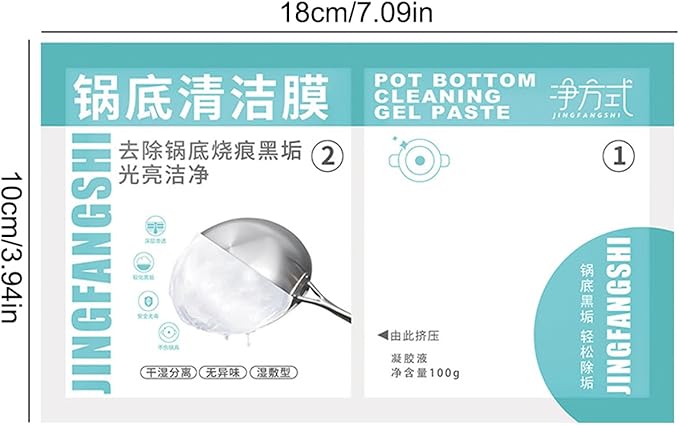 Stainless Steel Pan Cleaner, Degreaser cl-ea-ner, Stainless Steel Cookware Cle-, Rust Stain Remover Pot Cleaning Stickers,Black Streak Remover, Oven Cleaner For Home, Kitchen