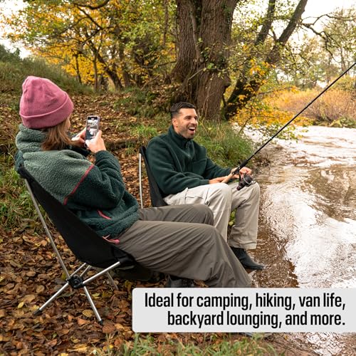 Temple Street Equipment TSE LC100 Compact Camping Chair, 2lbs Super Lightweight Outdoor Folding Chair. Portable for Hikin...
