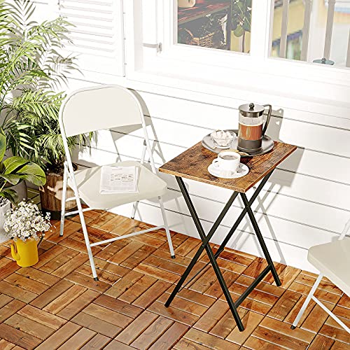 HOOBRO Folding TV Table, TV Tray, Stable Snack Table for Small Space, Portable Sofaside Desk, Easy Assembly and Storage, I...
