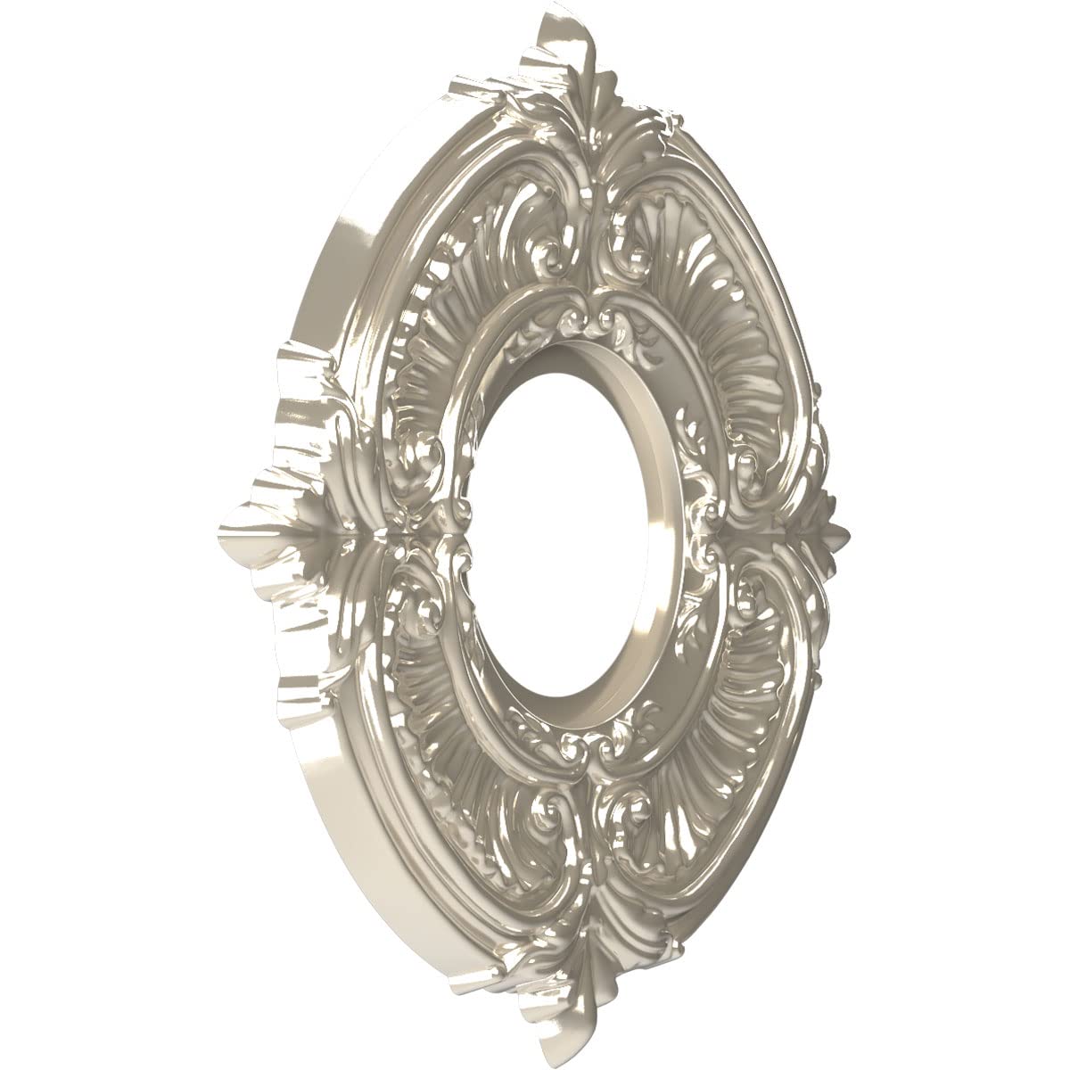 Ekena Millwork Cmp10Atbcr Attica Thermoformed Pvc Ceiling Medallion (Fits Canopies Up To 4 1/8), 10Od X 3 1/2Id X 3/4P, Bright C