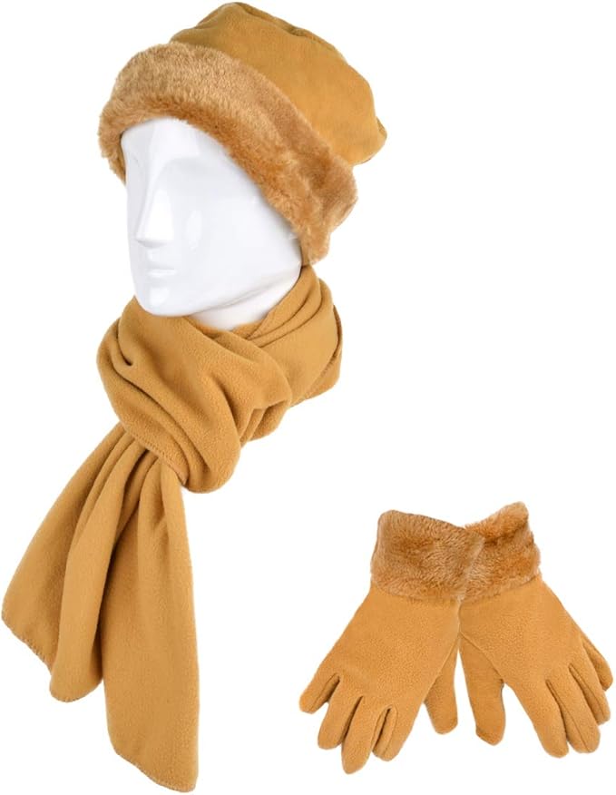 boxed-gifts Women's Warm Fleece Winter - Women's Hat and Glove Set + Hats Gloves Scarves for Women