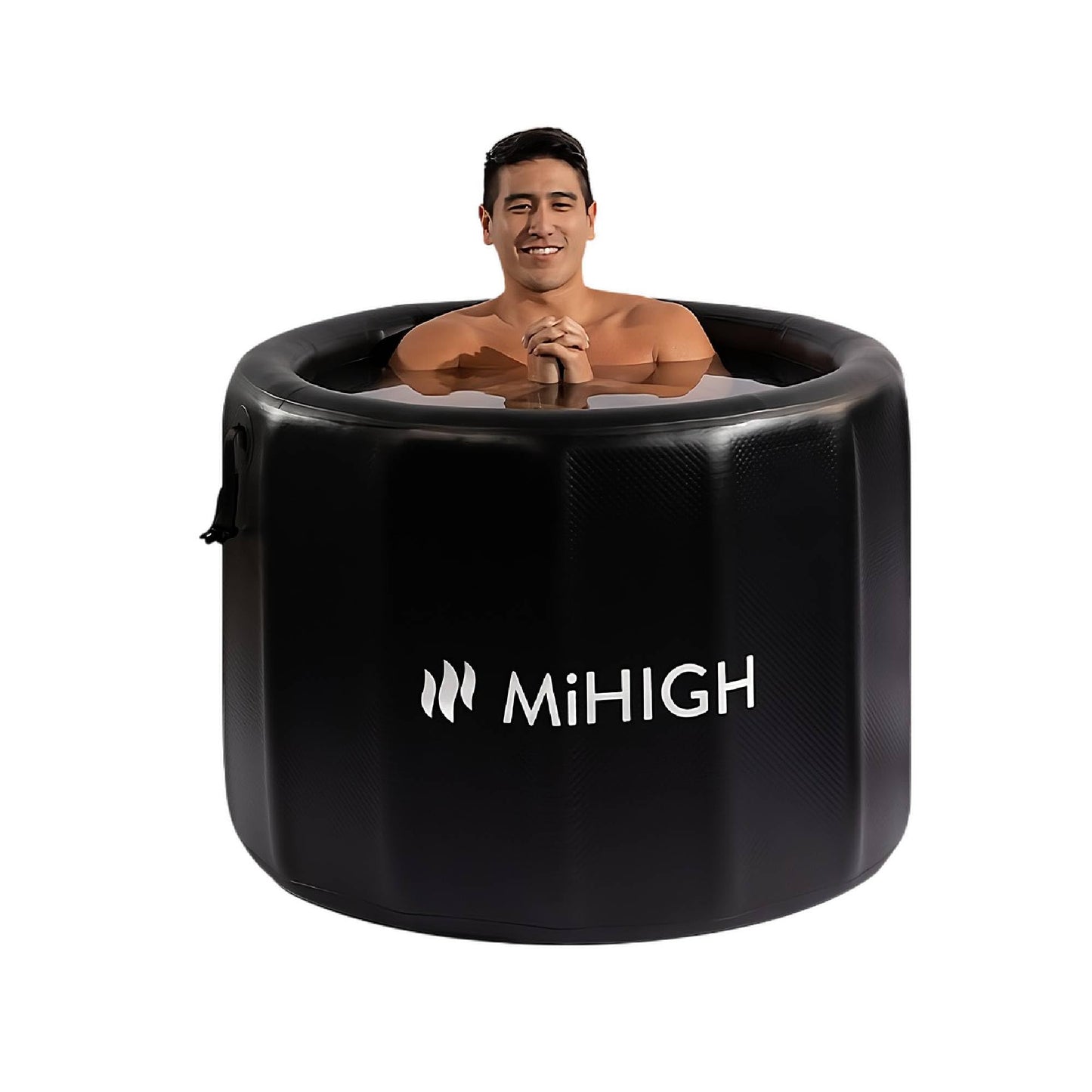MiHIGH Cold Plunge Tub for Athletes – Freestanding Ice Bath for Recovery, Portable Insulated Double-Walled PVC Ice Barrel with Lid, 92 Gallons, Inflatable Plunge Pool for Indoor Outdoor Use, Black