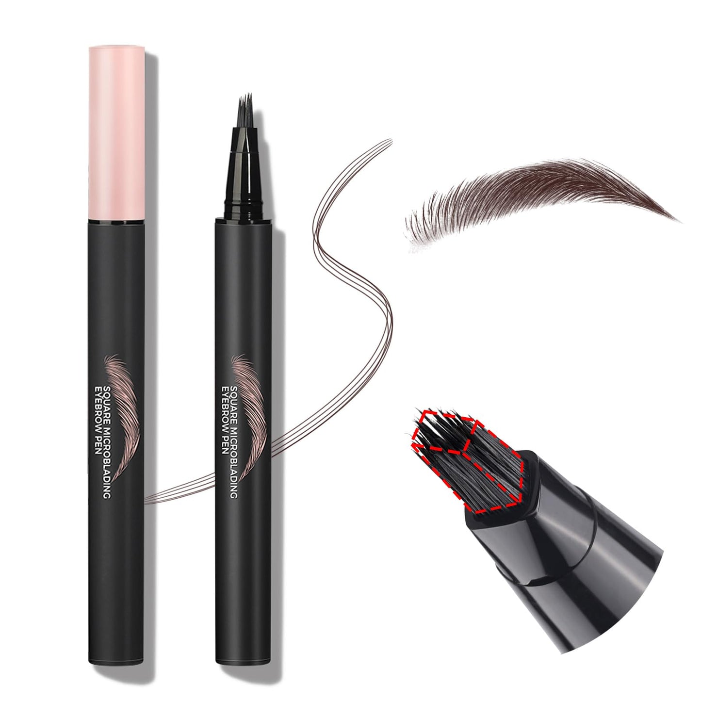 Liquid Microblading Eyebrow Pencils for Women-Waterproof,Quick-Drying Brow-Fection Pen with Angled Square Tip for Hair-Like Stro