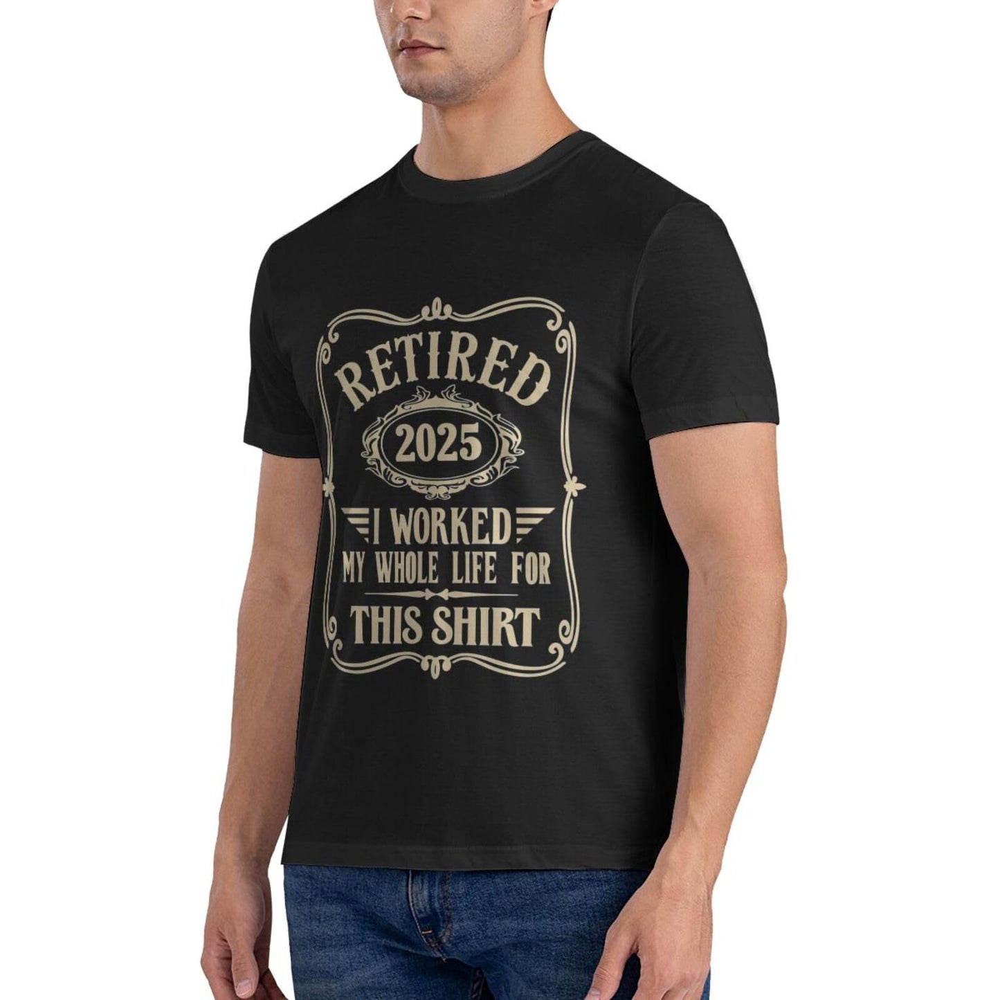 Retirement Gifts for Men, Retired 2025 Shirt, Funny Retirement T-Shirt, Father's Day Christmas Birthday Party Decorations for Dad Papa Grandpa Husband Black