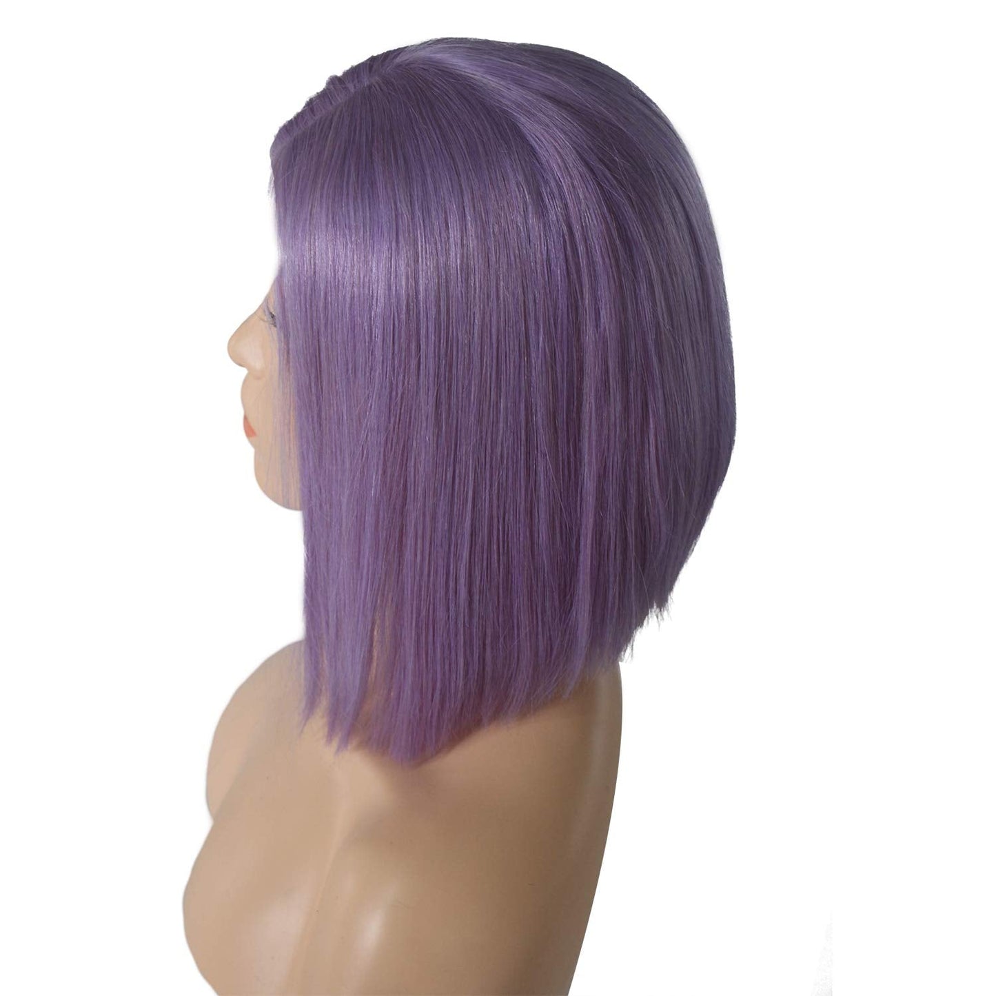 Lace Front Wigs Human Hair Lilac Bob Wigs Straight 180% Density Brazilian Virgin Hair 12inch Middle Part 13x4 Lace Frontal Pre P