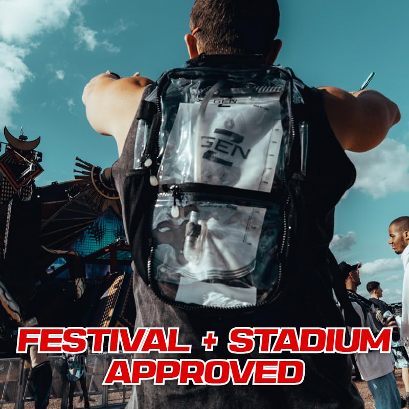 RAVERUNNER® Anti-Theft Hydration Backpack | Festival Approved Rave Backpack for Concert Goers, Leak-Free Festival Water Ba...
