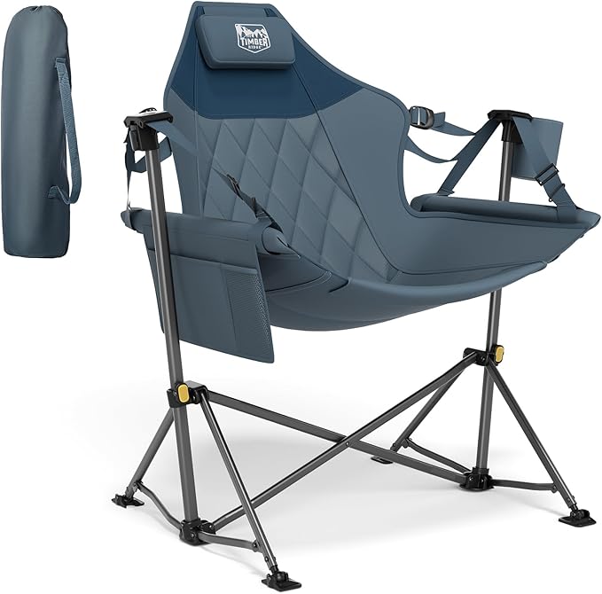 TIMBER RIDGE Hammock Camping Chair with Adjustable Backrest, Heavy Duty Folding Hammock Chair Supports 300lbs, Portable Ha...