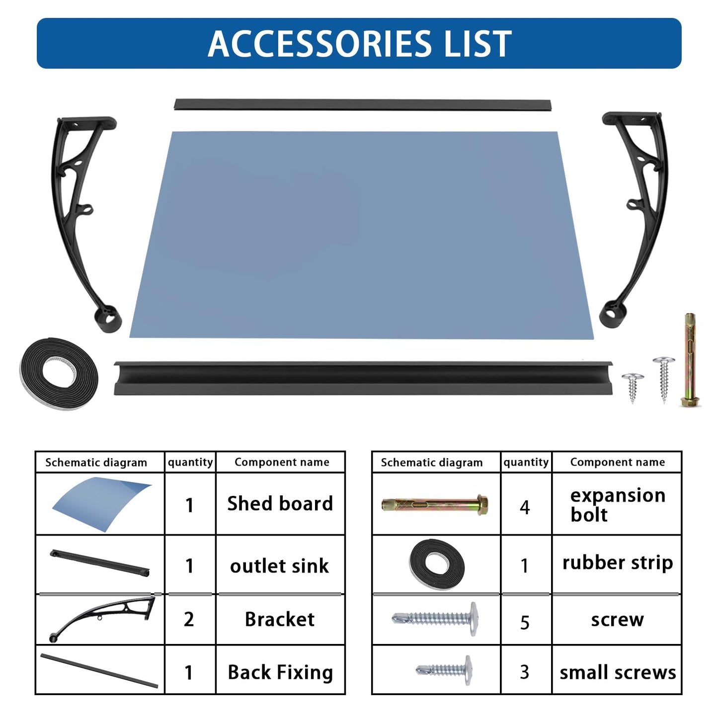 Awning for Door Entrance - Aluminum Bracket awnings for Doors Canopy Metal awnings for Windows Outside Front Doors/Window Overhang porches 24x32in Awning Canopy for Patio/Deck/Cellar UV/Rain