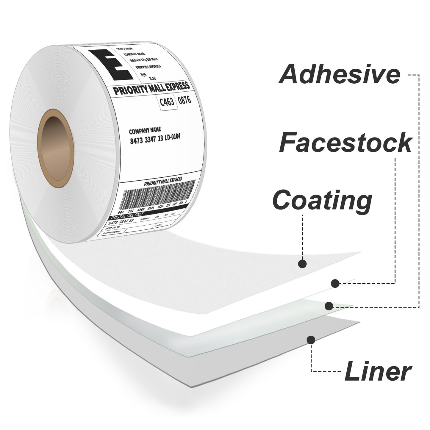 4x6 Thermal Labels 500/Roll, HUOJI Direct Thermal Shipping Labels Roll 4x6 Compatible with Rollo, Zebra, MUNBYN Printers, Commercial Grade