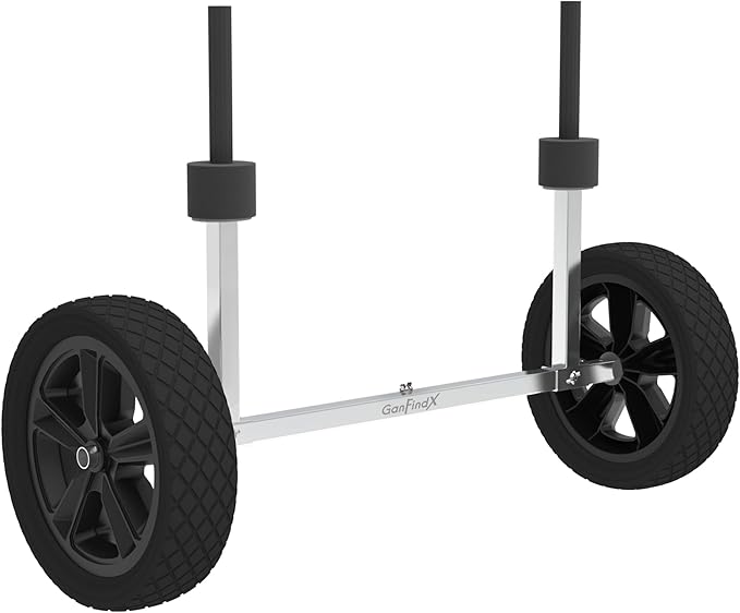 GanFindX Kayak Cart Canoe Trolley Carrier Kayak Accessories Transport Dolly with Solid Foam Wheels Detachable Frame Uprigh...