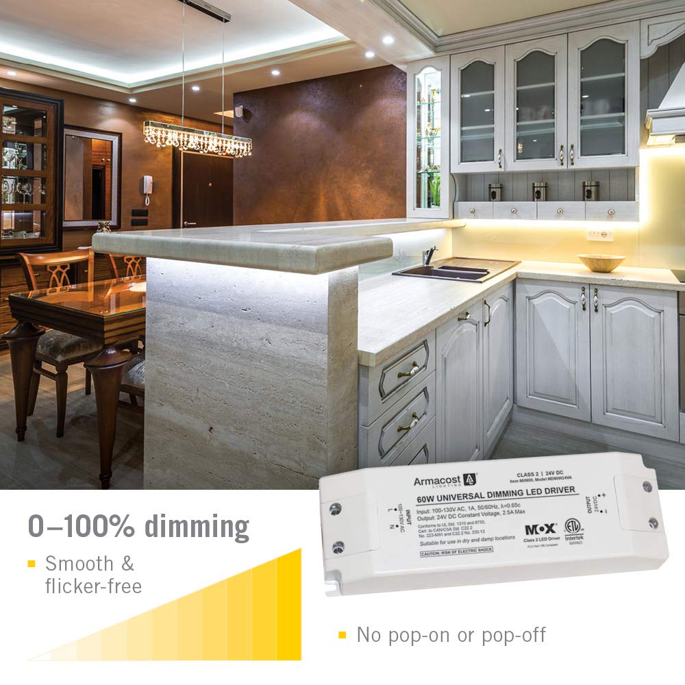 Armacost Lighting 60-Watt Universal Dimmable 24V Dc Led Driver Triac 860600