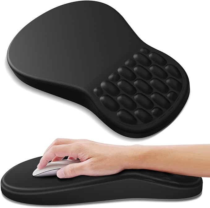 YIWEI Ergonomic Mouse Pad with Wrist Support - Gel Memory Foam Mouse Mat for Computer Keyboard & Laptop - Non-Slip Base, P...