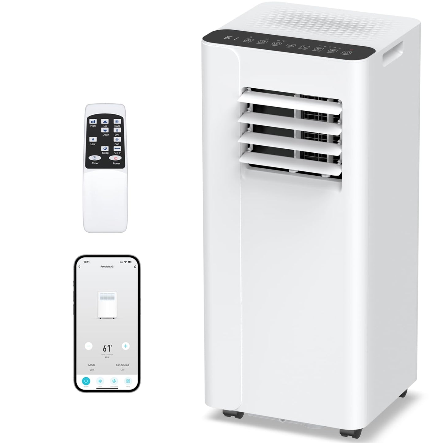 URBANITE 16000 BTU Portable Air Conditioner, Smart WiFi APP & Remote Control, 5-in-1 AC Unit Cools up to 650 Sq.Ft, 45dB Ultra Quiet Dehumidifier/Fan/Sleep Mode, Easy Installation for Bedroom & Office