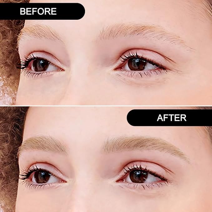 Eye Brow Powder for Women, Medium Brown Eyebrow Powder Kit with Double-ended Eyebrow Brush, Long-Lasting Waterproof Two Colors, Purse-Friendly Compact, Cruelty Free (Light Brown+Grey)