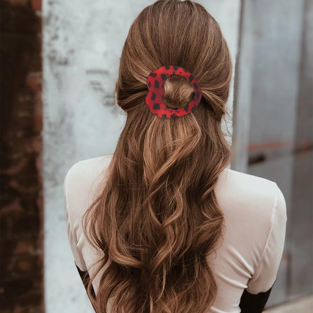4Pcs Flat Top Hair Clips for Women,Kabuki Flat Round Clip for Thick or Thin Hair,Matte Large Hair Claw Clips Strong Hold No Slip