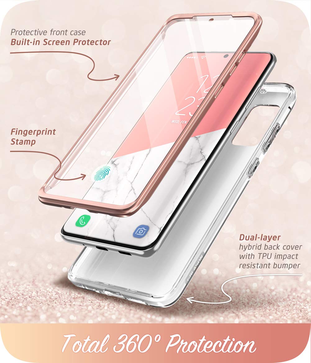 I-Blason Marble Case For Samsung Galaxy S20 Fe 5G | Cosmo Series, 2020 Release, Built-In Screen Protector, Slim, Stylish, Protec