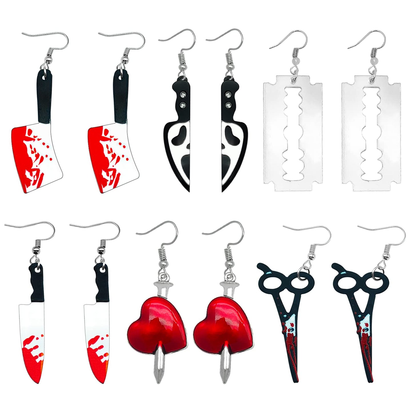 Knife Drop Dangle Earrings for Women Goth Acrylic Dagger Earrings Halloween Earring for Women Halloween Party Jewelry (C)