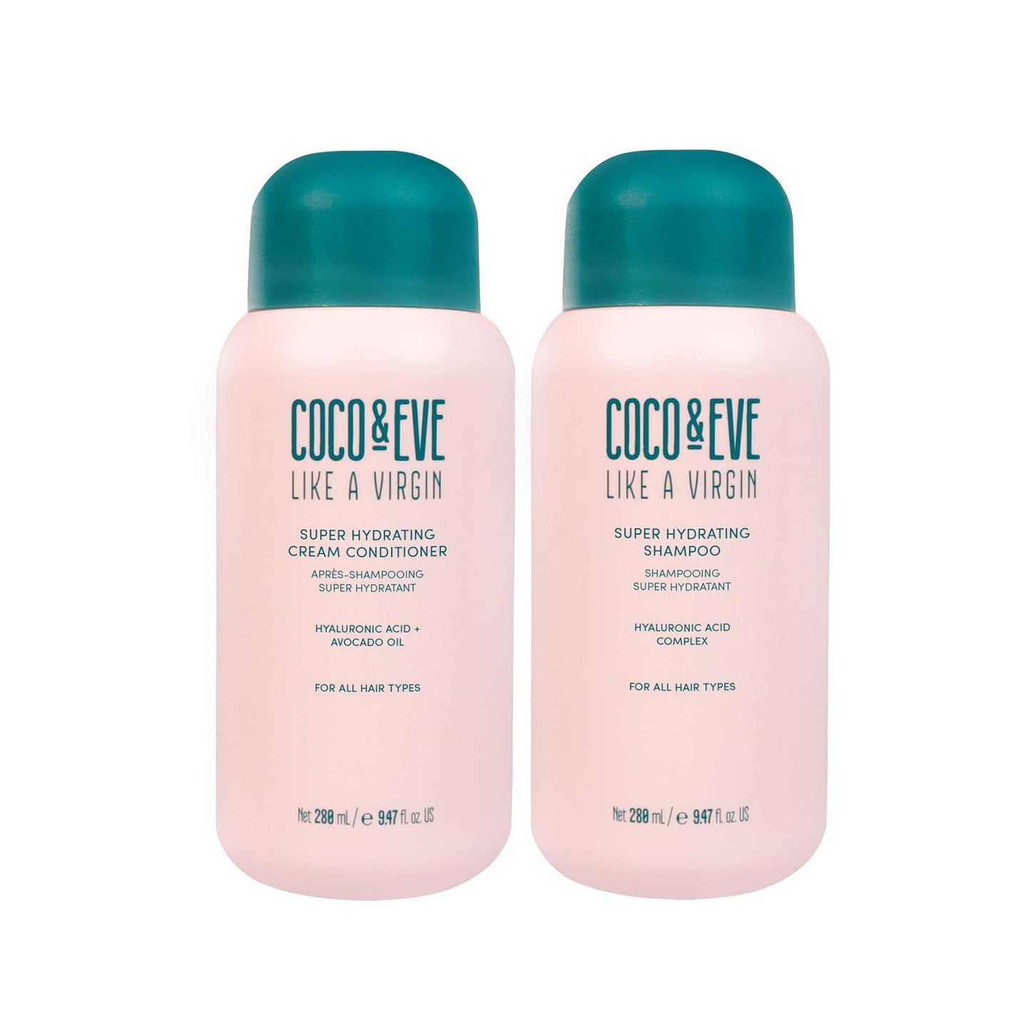 Coco & Eve Like a Virgin Shampoo & Conditioner Bundle Set - Natural, Sulfate free Hair Care with Argan Oil, Coconut and Avocado