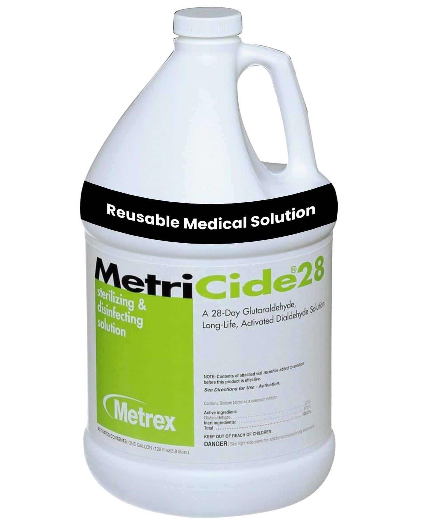 Metrex MetriCide 28 High-Level Sterilizing & Disinfecting Solution – 2.5% Glutaraldehyde, Reusable Up to 28 Days, Disinfectant Cleaner for Heat-Sensitive & Immersible Medical Instruments – 1 Gallon