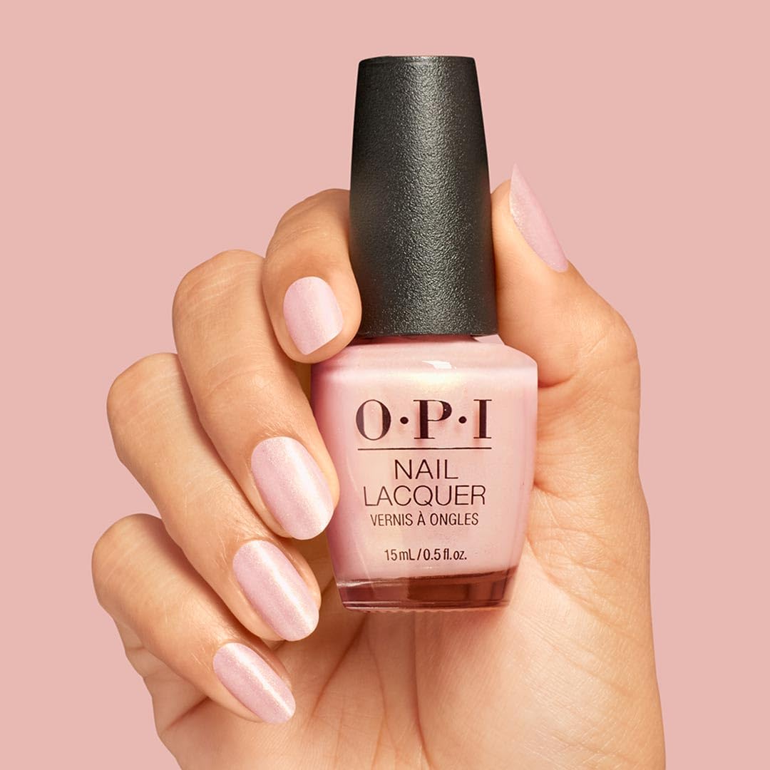 OPI Nail Lacquer Reoccurin' Gleam | Sheer Pastel Pink Shimmer Chip Resistant Nail Polish | OPI'm Dreaming Collection